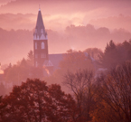 Church in the mist